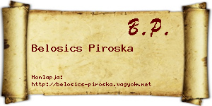 Belosics Piroska névjegykártya